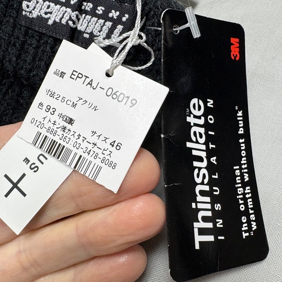 unisex gloves winter THINSULATE NWT black white knit size M/L - Picture 5 of 12